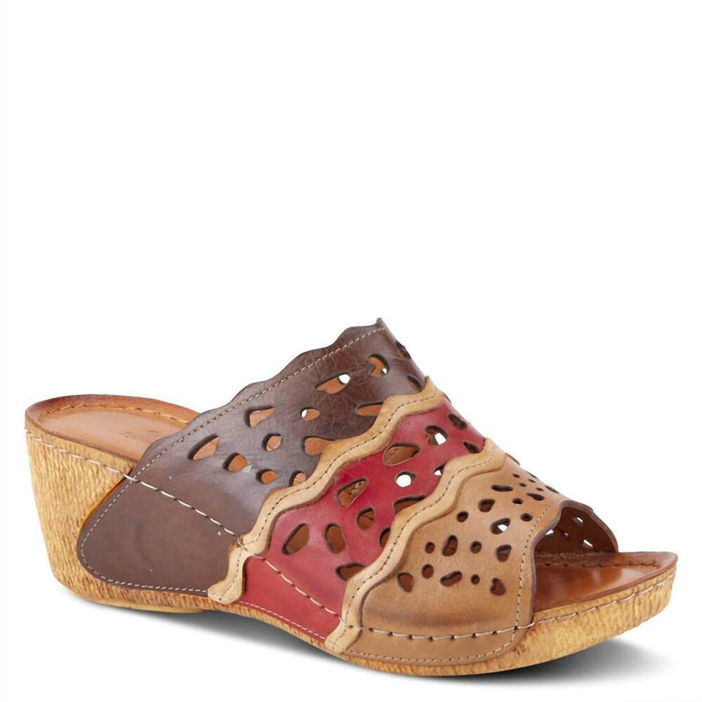 NEW SPRING STEP SHOES women's footy sandal in brown multi